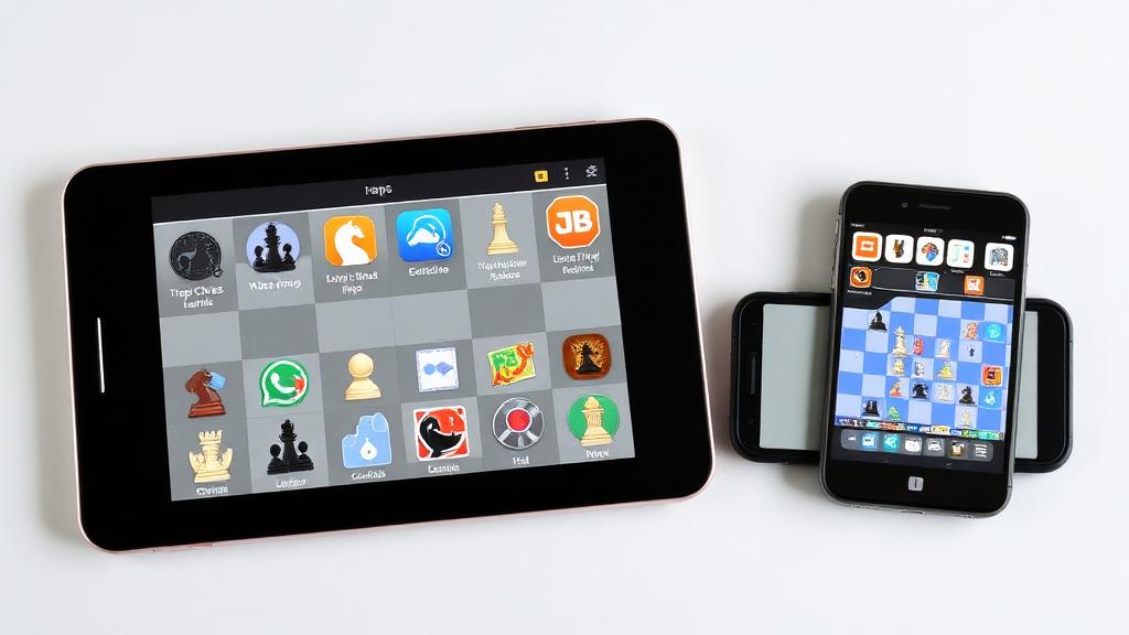 Child using chess learning app on tablet