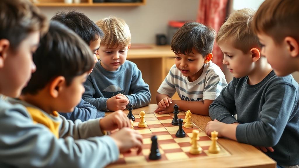 Children developing social skills through chess