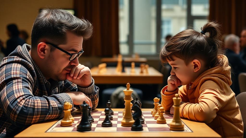 Parents supporting children at chess tournament venue