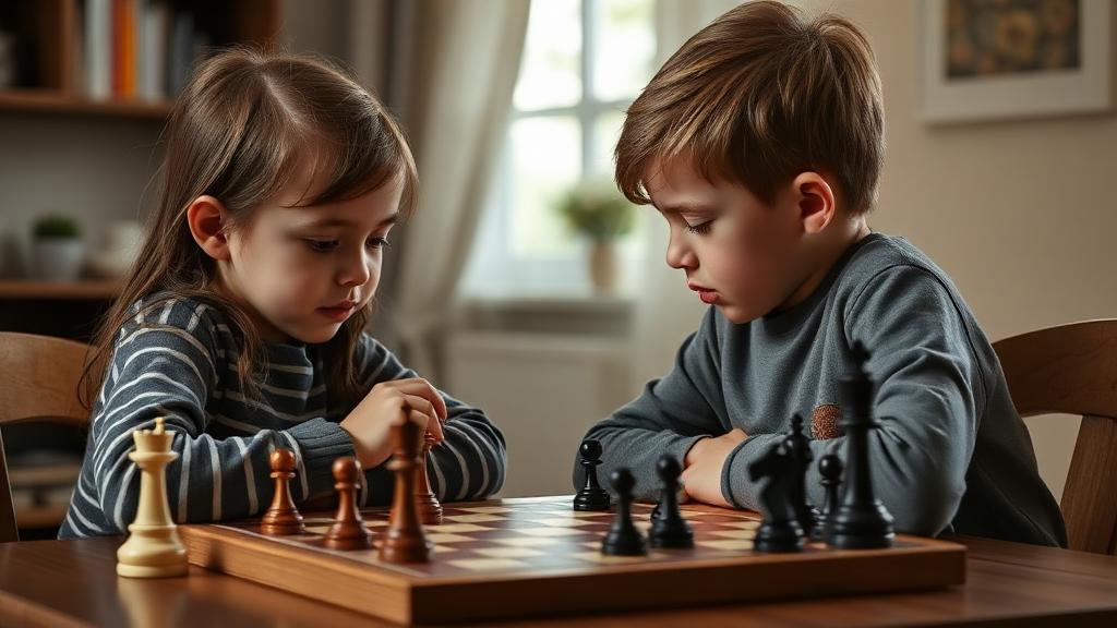 Homeschool family learning chess together as part of curriculum