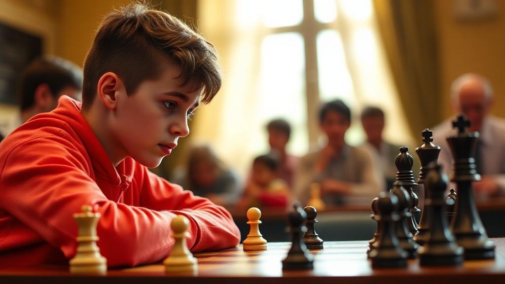Teen chess student showing accelerated learning progress