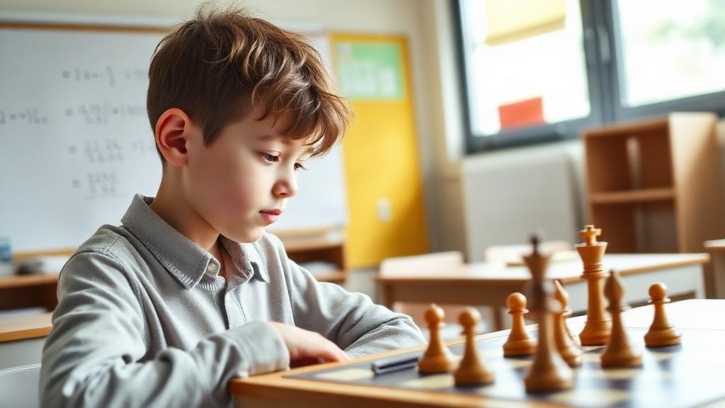 Student learning math concepts through chess