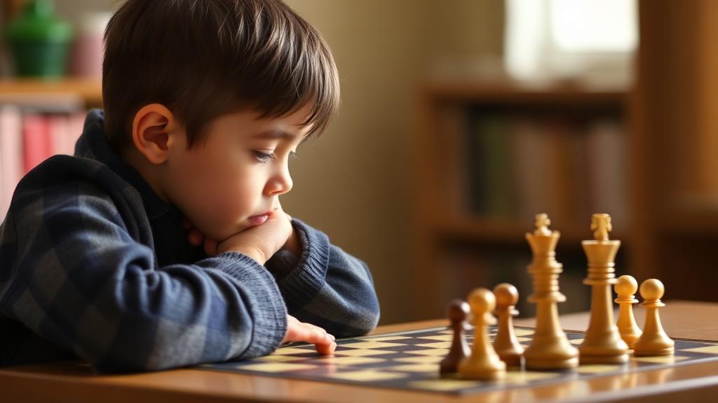 Child learning from chess mistake with growth mindset