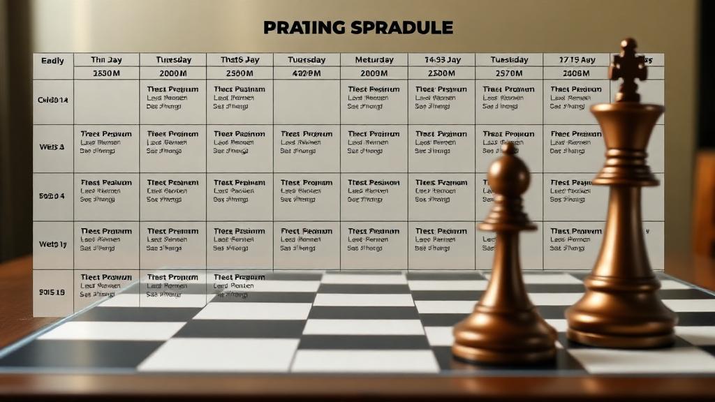 Young chess student following structured practice routine