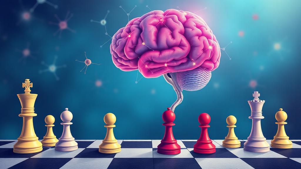 Child brain development illustration with chess pieces