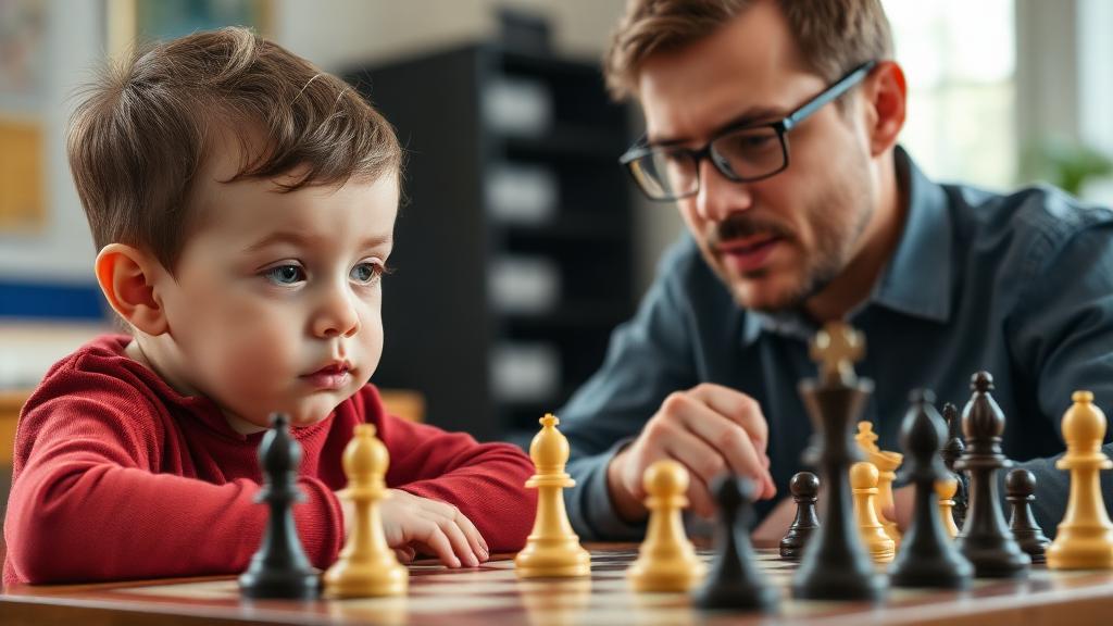 Child learning from chess defeat