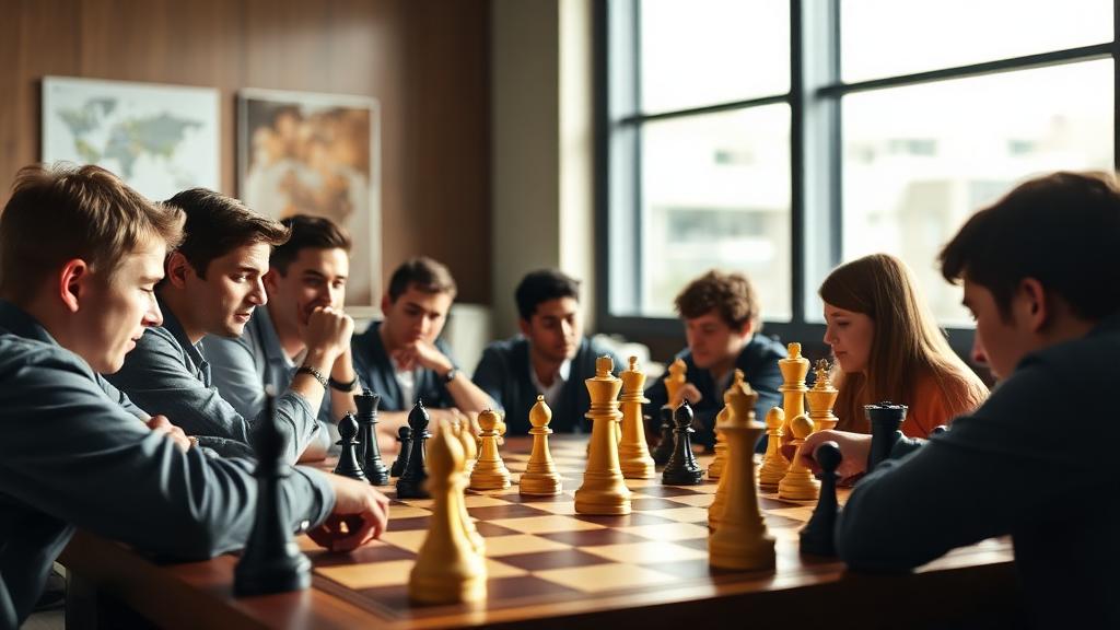 University chess team competing at collegiate championship